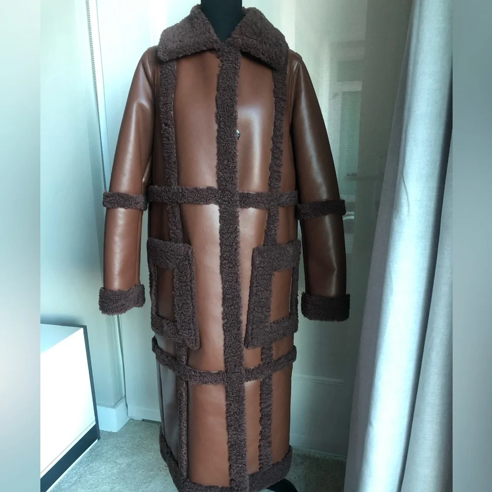 Stand Studio Brown Long Coat - Picture 4 of 8